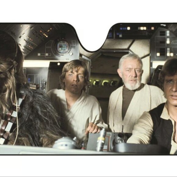 Star Wars Millennium Falcon Accordion Sunshade (Chewy, Luke, Obi Won & Han) - Picture 1 of 8